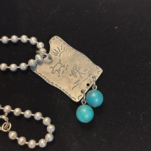 Silver and Turquoise Beaded Necklace - Picture 2 of 3